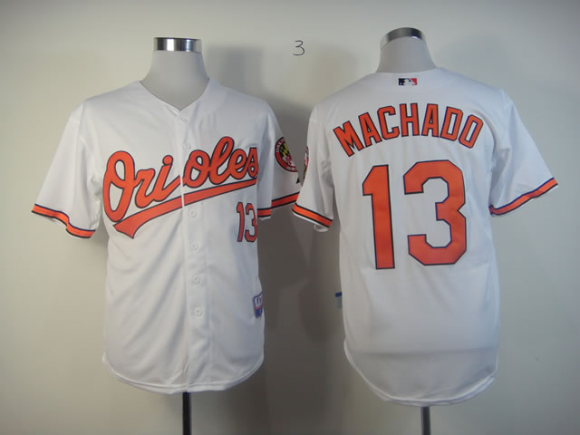 Men Baltimore Orioles #13 Machado White MLB Jerseys->baltimore orioles->MLB Jersey